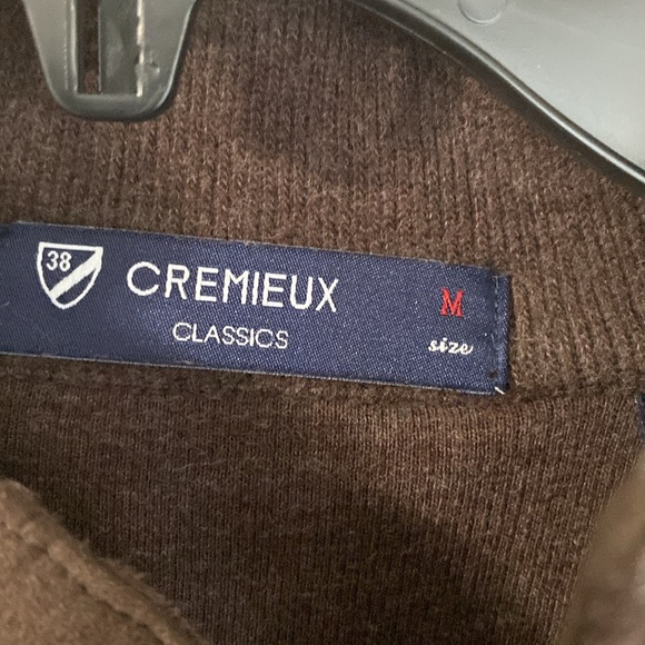 NWOT Cremieux sweater knit long sleeve quarter button up mens brown pullover - Picture 5 of 9